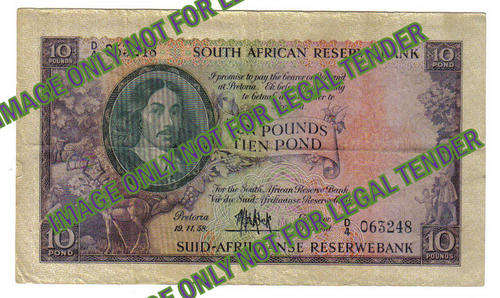 1958 MH DE KOCK TEN POUND NOTE