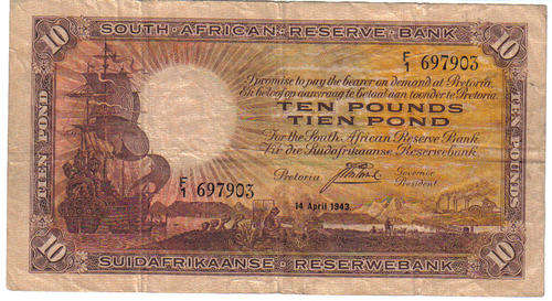 SOUTH AFRICAN TEN POUND NOTE