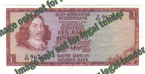 A BEAUTIFUL TW DE JONGH REPLACEMENT R1 NOTE (CRISP !!!!!) Z33 967607