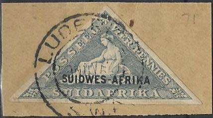 Suid-Wes-Afrika / S.W.A. 1926 - 1927 - TRIANGULAR Stamp of SA Overprinted USED on PIECE / GEBRUIK !
