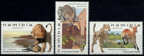 Namibie / Namibia 2019 - GROOT KATTE(N) / LARGE FELINES set (3) MNH - Posvars - Postfris ! Fauna !!!
