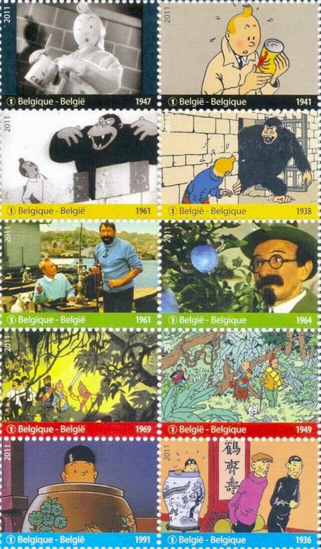 Belgie 2011 - KUIFJE / TINTIN set (10) MNH - Posvars - Postfris ! COMICS / FILMS / STRIPBOOKS !!!