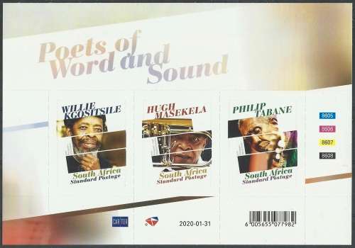Suid-Afrika / South Africa 2020 - DIGTERS / POETS of WORD and SOUND Min.Sheet - MNH - Postfris !