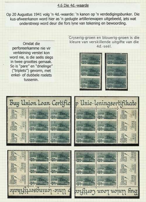 Suid-Afrika / South Africa 1942 1943  OORLOGSINSPANNING / WAR EFFORT reduced MINT / ONGEBRUIK(T) !!!