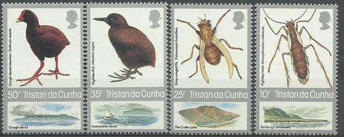 Tristan da Cunha 1987 - FLIGHTLESS INSECTS and BIRDS set (4) Kompleet - U/M - Posvars - MNH - Fauna