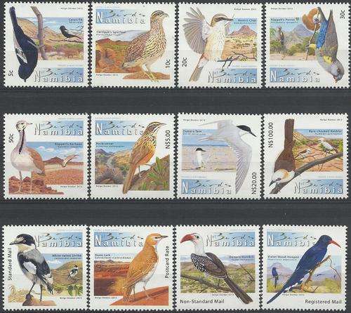 Namibie / Namibia 2012 - VASTE REEKS / DEFIN SET (12) - Voels / Birds - Perfect U/M - Posvars - MNH