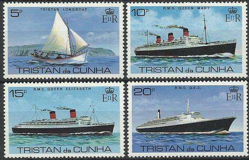 Tristan da Cunha 1978 - BOTE stel / SHIPS (Liners) set (4) - Kompleet - U/M - Posvars - MNH - Boats