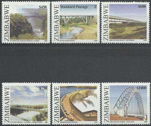 Zimbabwe 2006 - BRUGGEN / BRUE / BRIDGES set (6) Perfect U/M - Posvars - Postfris - MNH !