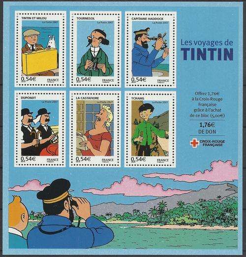 Frankryk (France) 2007 - KUIFJE / TINTIN Min.Sheet !!! U/M - MNH - Posvars - Postfris - Cartoons !