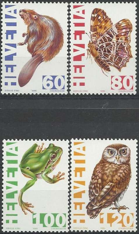 Switserland / Switzerland 1995 - BEDREIGDE DIERE(N) stel / ENDANGERED ANIMALS set (4) MNH - U/M - !