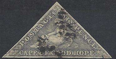 Cape of Good Hope / Kaap de Goede Hoop - 6d. - SLATE PURPLE-LILAC USED ! GEBRUIK ! 3 Tiny pinholes !