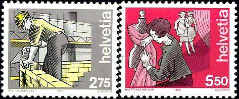 Switserland / Switzerland 1989 - PEOPLE & OCCUPATION set (2) Complete - MNH - Posvars - Postfris !!!