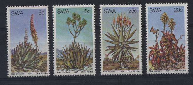 S.W.A. 1981 Flora SACC 386-389 AALWYNE / ALOES SET Medical plants Complete U/M !!! Posvars !!!