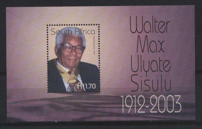 Suid-Afrika 2003 WALTER SISULU Min.sheet SACC 1539 POSVARS, U/M !!!