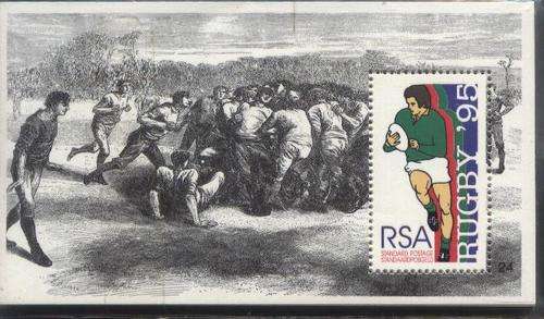 SUID-AFRIKA 1995 SACC 896 Sport RUGBY WORLD CUP Min.sheet U/M !!! Posvars !!!