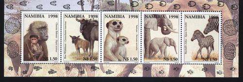 Namibia / Namibie 1998 Animals with their young !!! Min.Sheet  SACC 269 U/M !!! POSVARS !!!