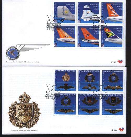 Suid-Afrika - Aviation - SAL SUID-AFRIKAANSE LUGDIENS - FDC (2) SACC 7.143 - 7.144 !!!
