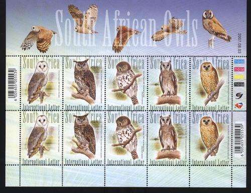 Suid-Afrika 2007 Birds UILE / OWLS FULL SHEET - SACC 1797-1800 U/M !!! Posvars !!!