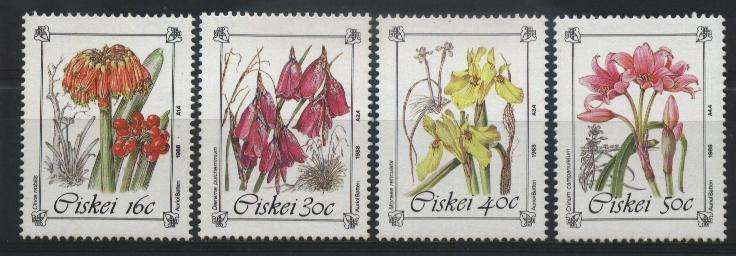 Ciskei 1988 BESKERMDE BLOMME / PROTECTED FLOWERS !!! SACC 127-130 U/M !!! Posvars !!!