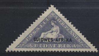S.W.A. 1926-1927 DRIEHOEK seel AFRIKAANS Oordruk ! Getand ! SACC 74 U/M !!! Posvars !!!
