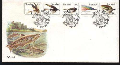Transkei 1984 VISVLIEGIES / FISHING FLIES on FDC - Eerste dag koevert - SACC No. 1.33 !!!