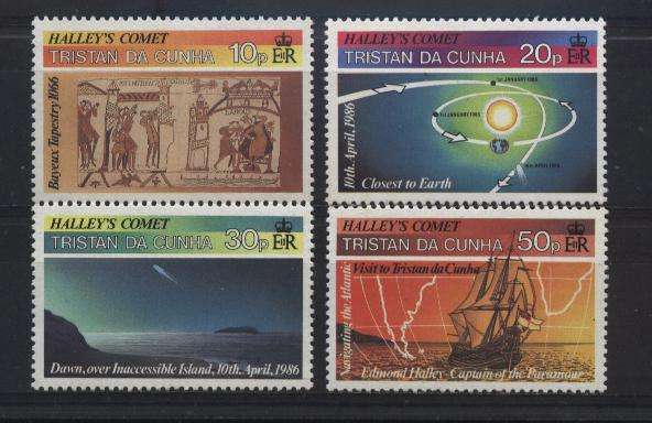 Tristan da Cunha 1986 Space - HALLEY's KOMEET / COMET set - SG 402-405 U/M !!! Posvars !!!