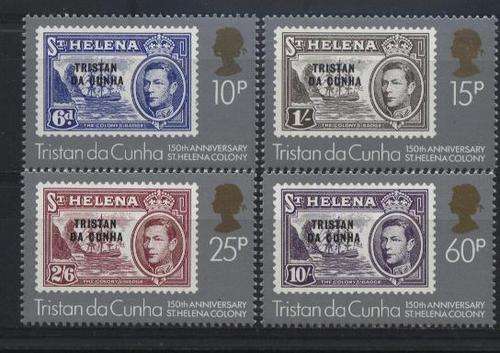 Tristan da Cunha 1984 Stamp on Stamp - 150 JAAR SINT HELENA SG 365-368 U/M !!! Posvars !!!