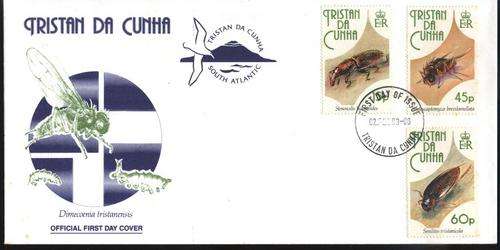 Tristan da Cunha 1993 INSECTS SET on FDC !!! Insekte stel op eerste dag koevert !!!