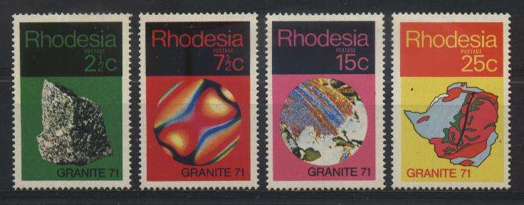 Rhodesia 1971 GRANITE / GRANIET STEL - Complete - SACC 227-230 U/M !!! Posvars !!!