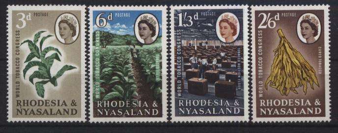 Rhodesia & Nyasaland 1963 World Tobacco Congress set !!! SACC 44-47 - U/M !!! Posvars !!!