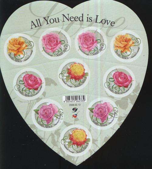 Suid-Afrika 2009 All you need is love !!! Self adhesive sheet !!! SACC 1937 - U/M !!! Posvars !!!