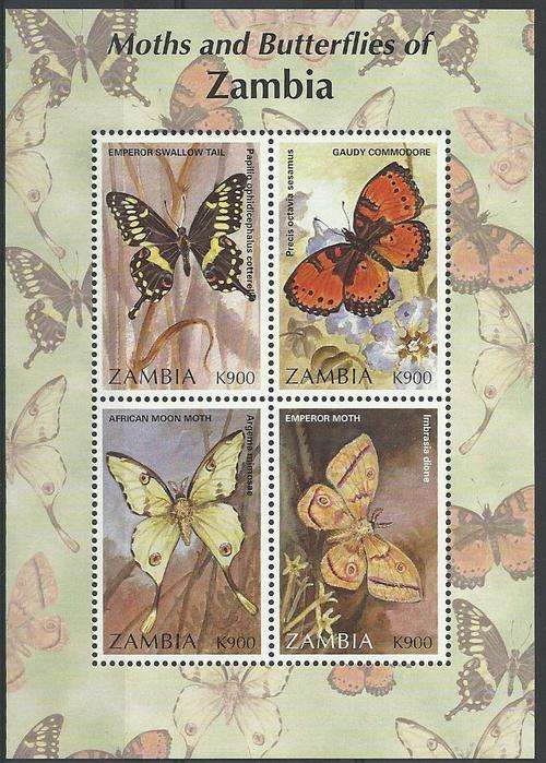 Zambie / Zambia 1997 - Skoenlappers / Butterflies Min.Sheet !!! Perfect MNH !!! Posvars !!!