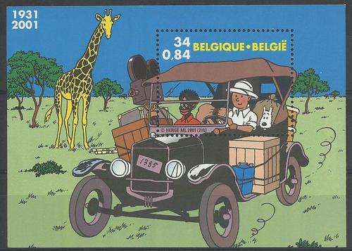 Belgie 2001 - KUIFJE Miniatuurvel / TIN TIN Miniature Sheet ! (Cartoon) U/M ! Posvars !