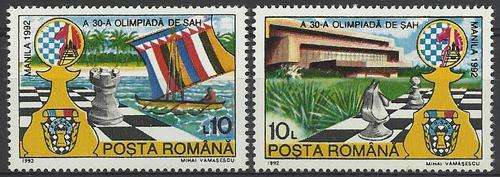 Roemenie / Romania 1993 - Skaak / Chess set (2) Complete perfect U/M !!! Posvars !!! Sport.