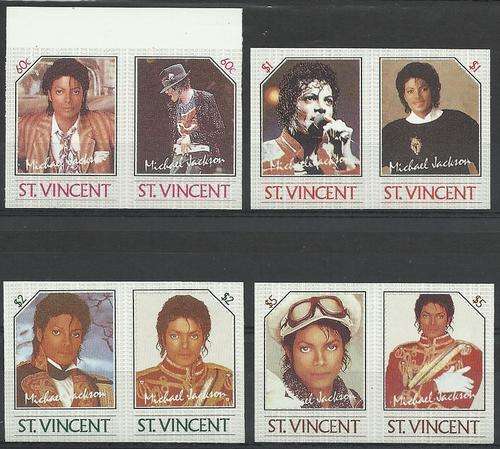 Sint Vincent 1985 - MICHAEL JACKSON set - IMPERFORATED PROOFS - Scarce ! U/M ! Posvars !