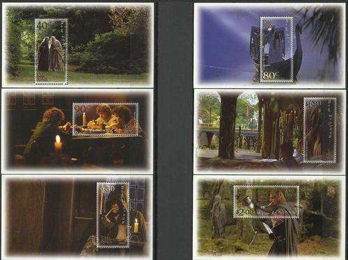 Nieu Seeland (New Zealand) 2001 - LORD OF THE RINGS 6x M/S - Complete - LIMITED ! U/M ! Posvars !