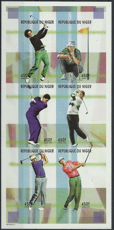 Niger 1999 - GOLF Miniature Sheet !!! Perfect U/M !!! Posvars !!! IMPERFORATED !!! (Sport).