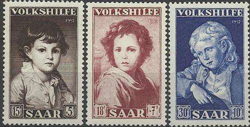 Saar 1952 - VOLKSHILFE (FUNDRAISING) set (3) Volkshulp stel ! Perfect U/M ! Posvars ! (Art).