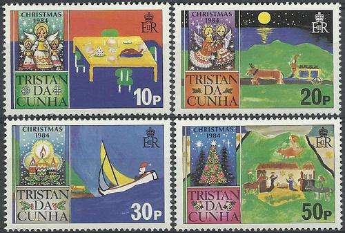 Tristan Da Cunha 1984 - Kersmis stel / Christmas set (4) ! Perfect U/M ! Posvars ! (Religion).