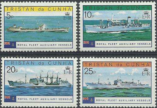 Tristan Da Cunha 1978 - ROYAL FLEET set (4) ! Perfect U/M ! Posvars ! (Boats) - Ships ! Transport !