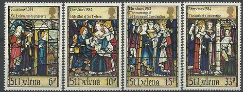 Sint Helena 1984 - KERSMIS stel / CHRISTMAS set (4) Kompleet - U/M - Posvars - Religion !