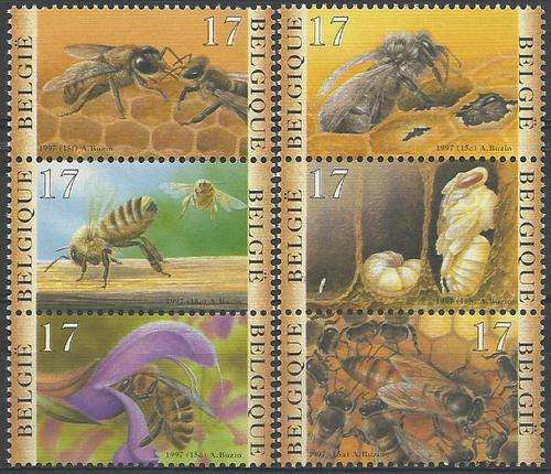 Belgie (Belgium) 1997 - BYE stel / BEES set (6) - Insects - Fauna - U/M ! Posvars !