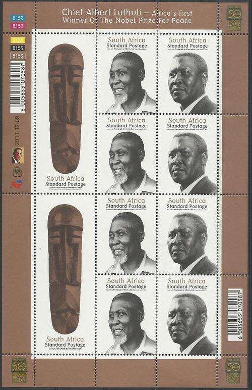 Suid-Afrika 2011 - Alfred Luthuli / NOBEL VREDE PRYS WENNER Vel / Sheet - U/M ! Posvars ! MNH !