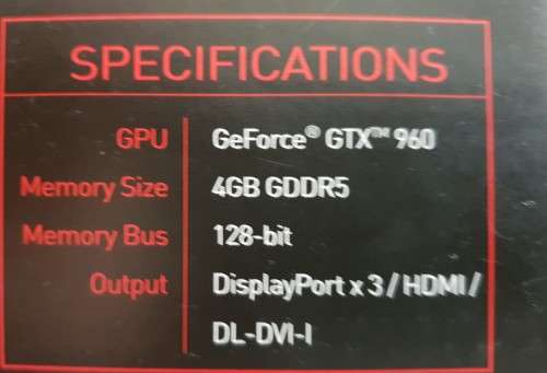 MSI Nvidia GeForce GTX 960 Gaming 4G (4GB) Graphics Card (Free Shipping)