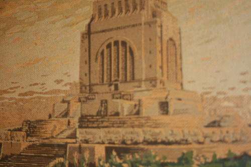 CARLO SDOYA - Voortrekker Monument, signed 1949, Framed -TRUE COLLECTIBLE