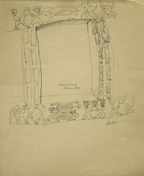 Low Start!! ALEXIS PRELLER, Pencil, "Cameroun Bamileke",signed & inscribed with the title, 25x20.5cm