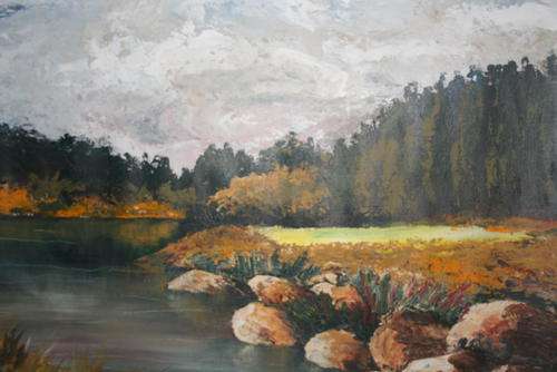 OIL PAINTING BY JOY CLARK, 37 x 57cm.