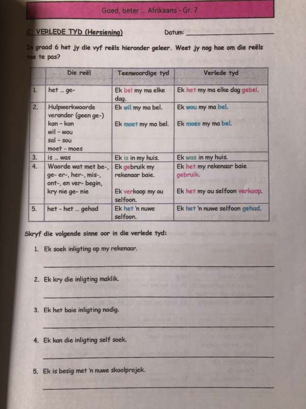 Goed, beter Afrikaans Eerste Addisionele Taal Werkboek - Graad 7