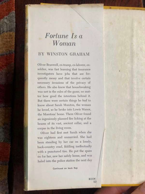 Fortune is a Woman by Winston Graham - Hardcover with dust jacket