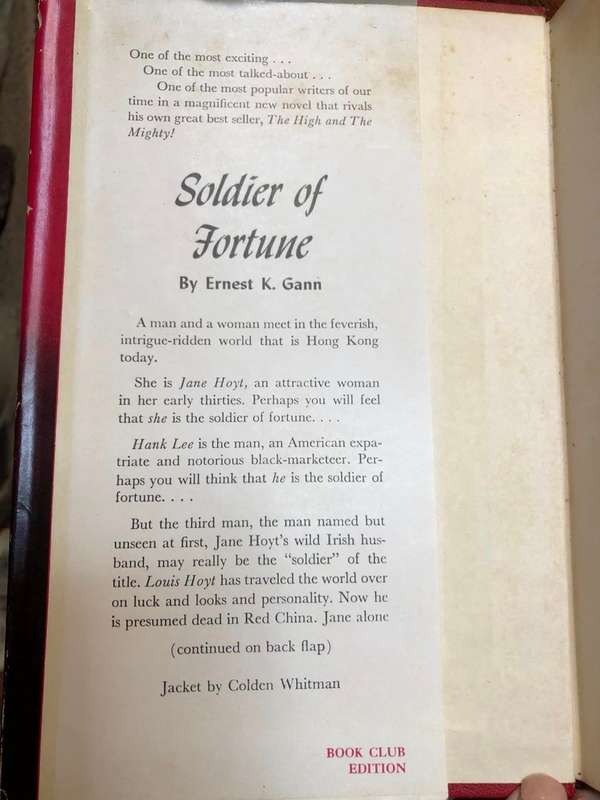 Soldier of Fortune by Ernest K. Gann - 1954 Hardcover with dust jacket